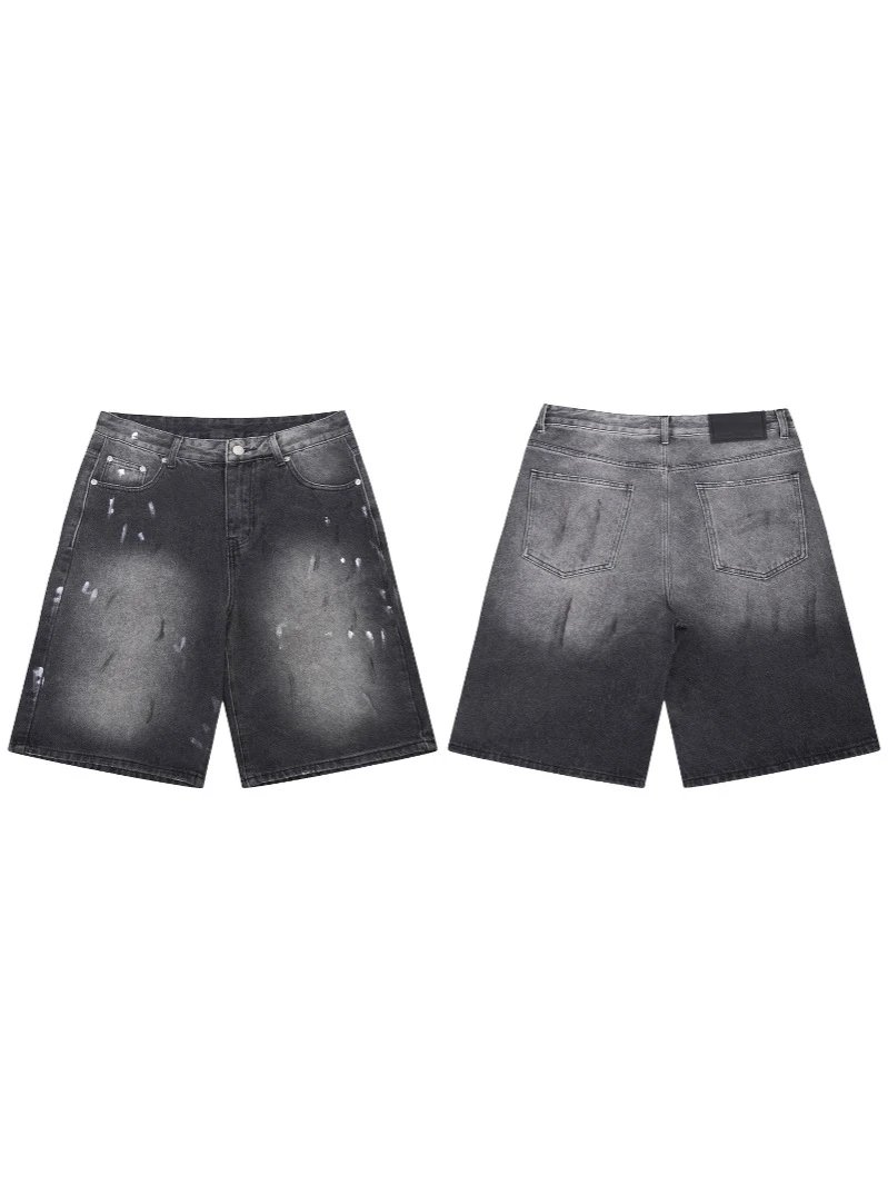25ss Dirty Acne Six-Pocket Shorts Hand-Painted Splatter Vintage Jeans