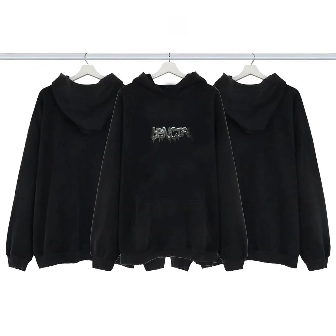 Balenciaga jelly dripping letter print hooded sweatshirt loose casual men's and women's hoodie couple style