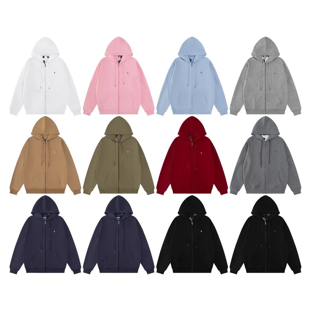 2025 new style Ralph Lauren small horse embroidery twelve colors zipper cardigan sweatshirt outerwear