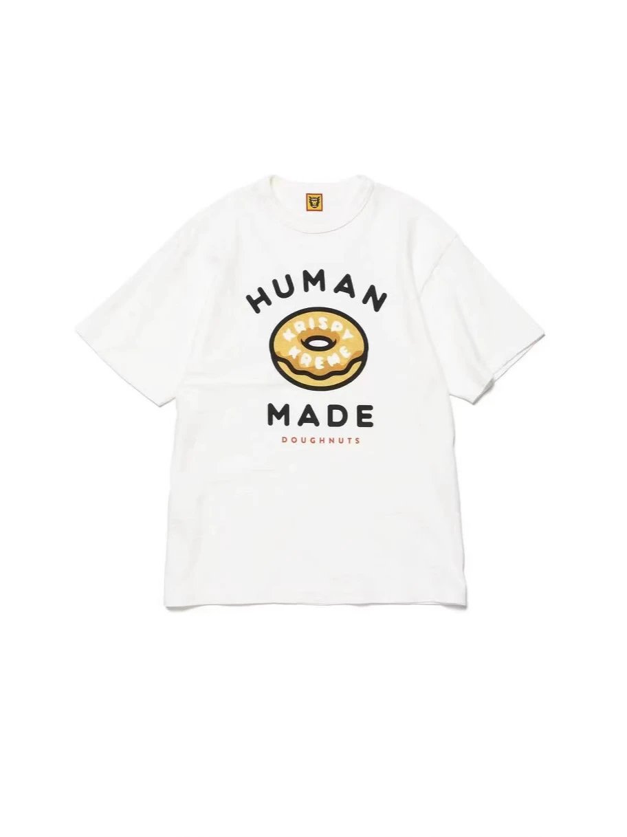 2024 Human Donut Pattern Print Round Neck Short Sleeve Loose Casual T-shirt