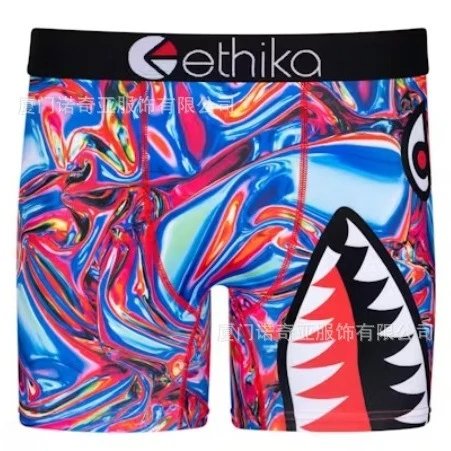 New 1158 ET Trendy Brand Sports Tight Breathable Polyester Print Underwear Boxer Briefs