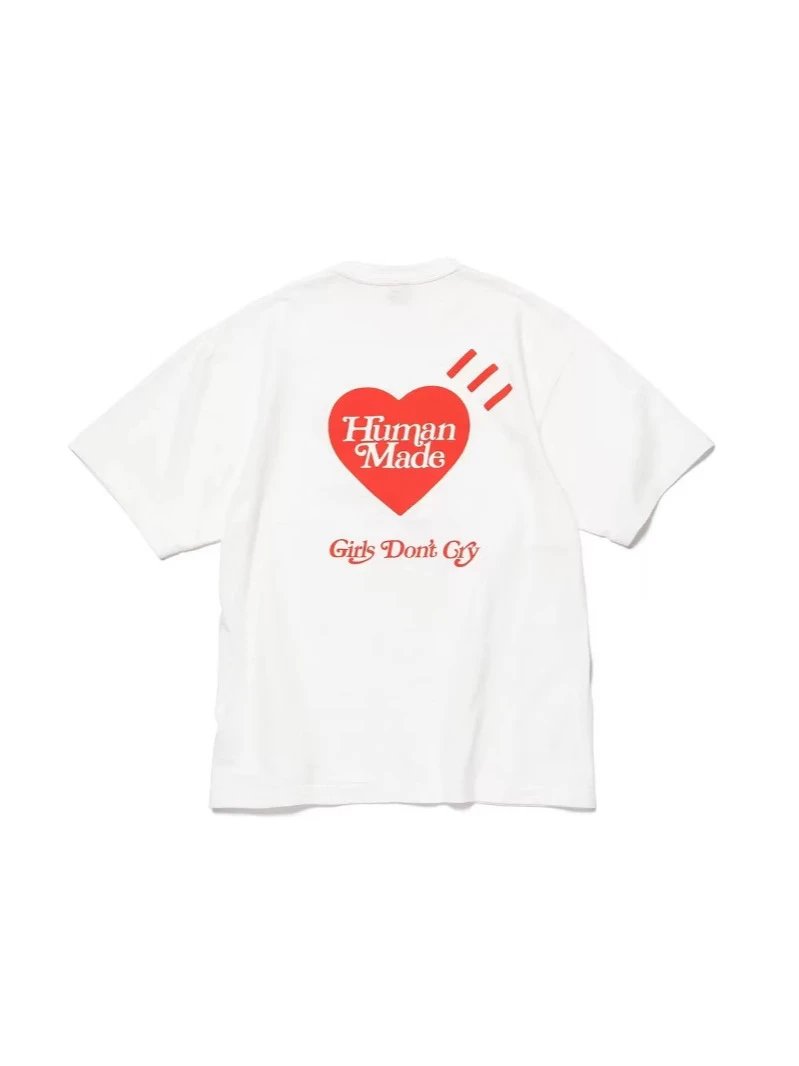2024 High Street Human Heart Print Bamboo Cotton Casual Loose Short Sleeve T-shirt Unisex