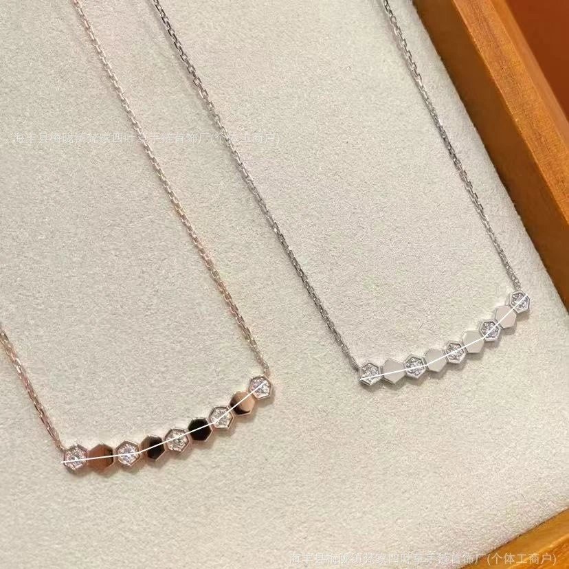Chaumet Honeycomb Half Diamond Bracelet for Women, Heavy 18K Rose Gold Plated CNC Precision Engraved Craftsmanship Choker