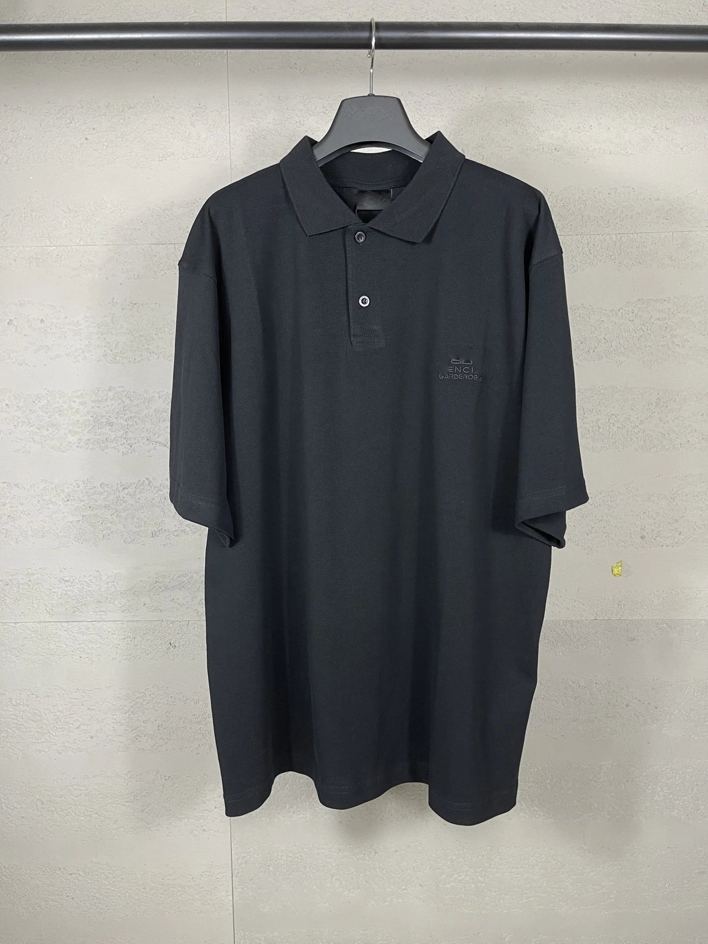 2025 Balenciaga Letter Logo Embroidery Polo Shirt Wash Distressed Short Sleeve T-shirt Loose Casual