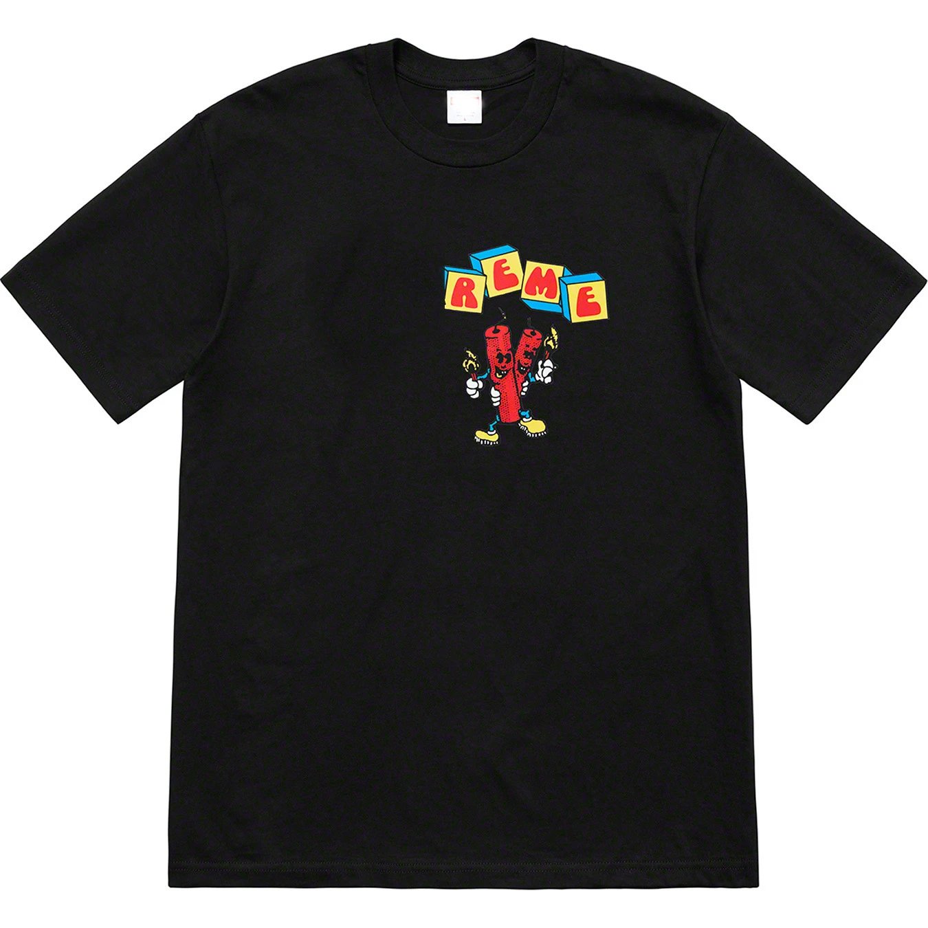 Dynamite Tee Bomb Man Print Cartoon Letter Short Sleeve Round Neck Pure Cotton Couples T-shirt