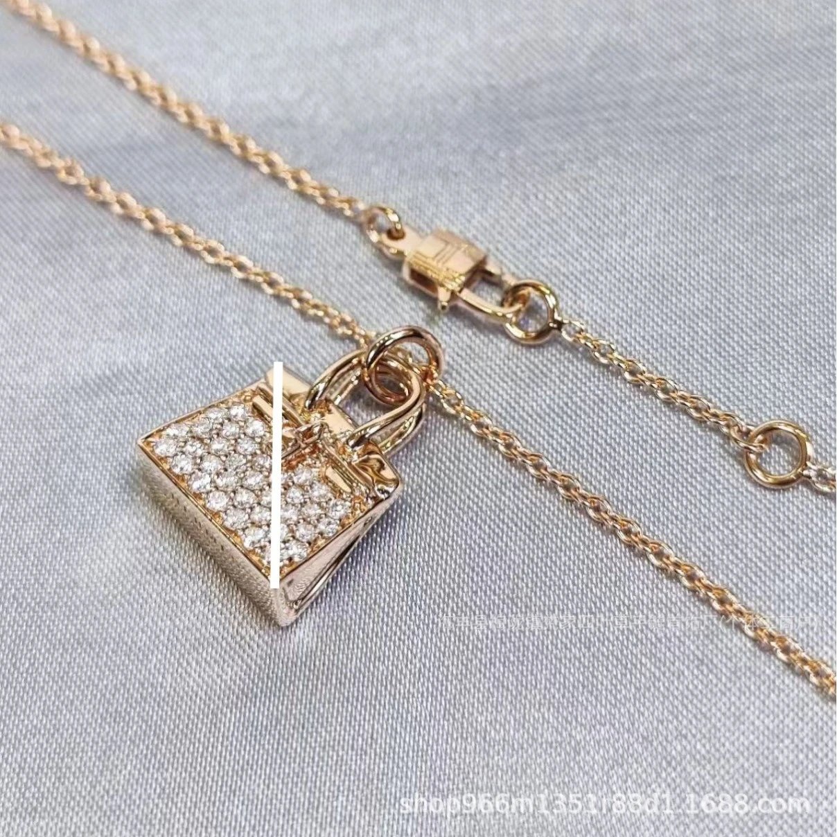 Hermès New Style Definitive Version Kelly Bag H Letter Necklace, Plated 18k Rose Gold Pendant