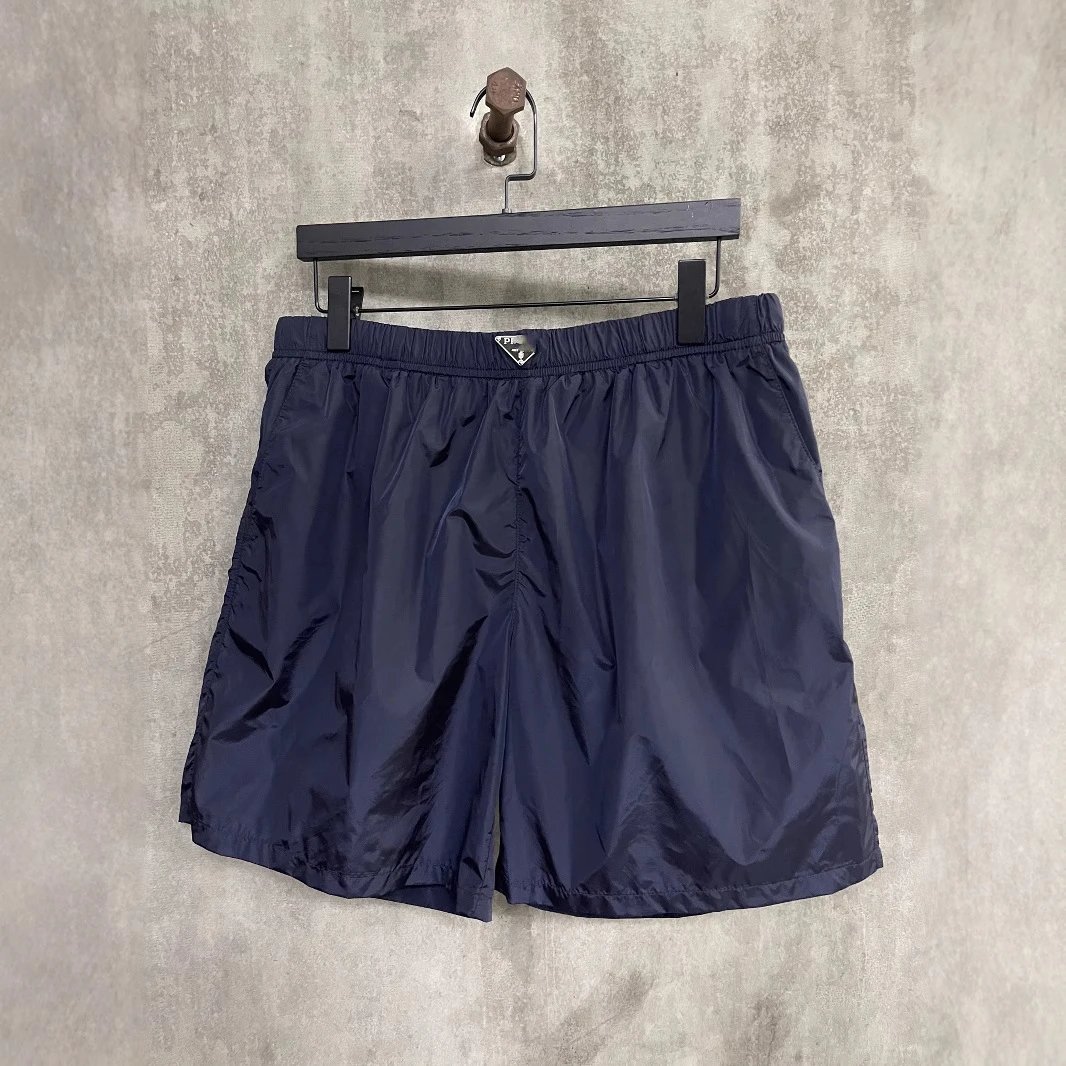 2025 New Prada Triangle Steel Label Nylon Lightweight Swim Shorts Unisex