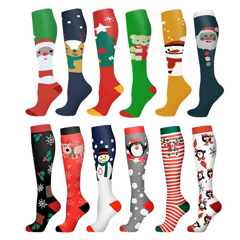 Wish Bestseller Christmas Socks Compression Socks Halloween Adult Running Sports Compression Calf Socks