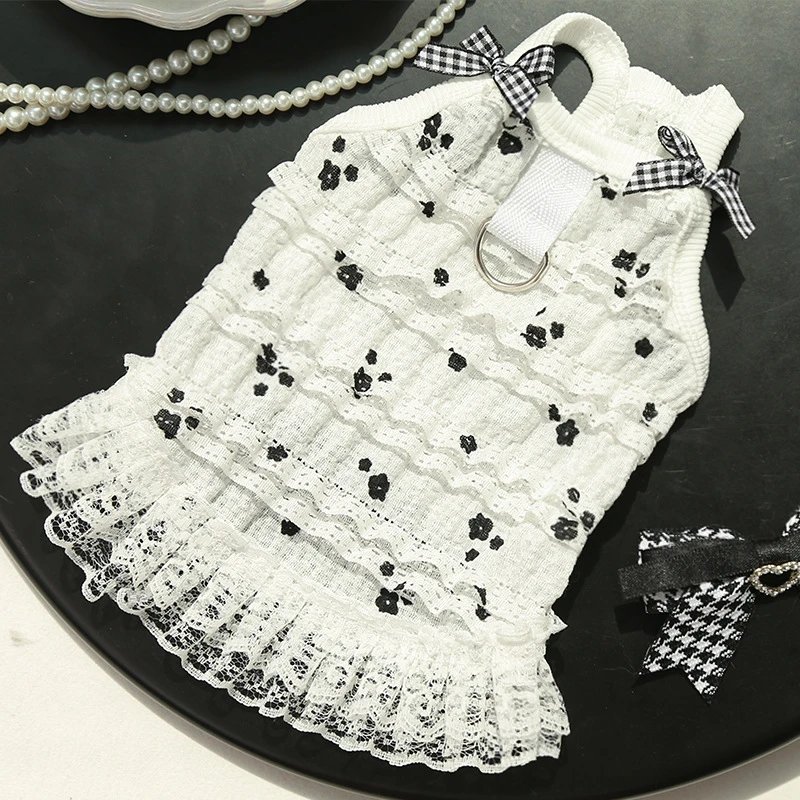Original Munchkin Cat Spring Summer Layered Lace Vest Pet Dog Clothing Dog Clothing Cat Clothing Supplies Pet