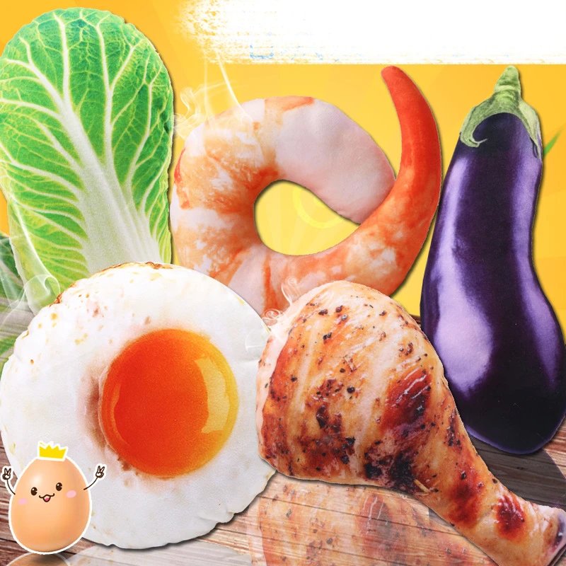 Digital Dog Dog Toy Cat Squeaky Banana Carrot Drumstick Pet Cat Plush Toy Shrimp