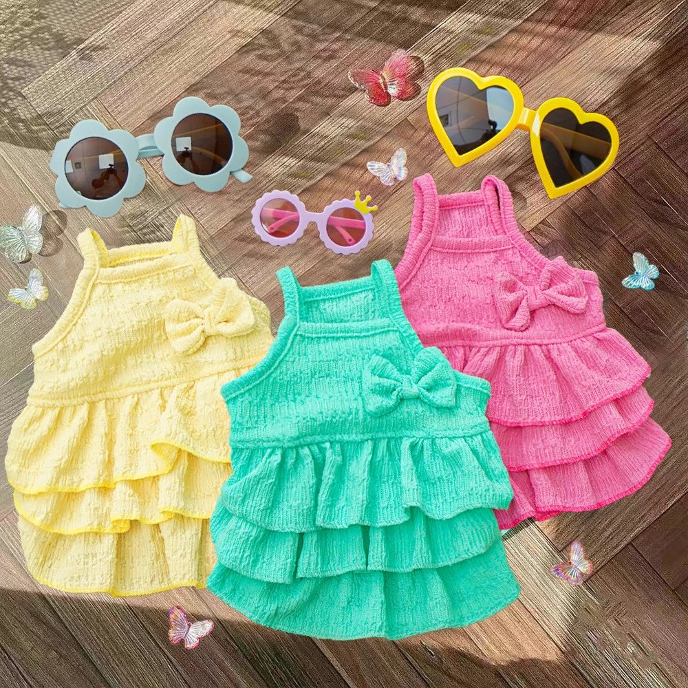 New Spring Summer Pet Dog Princess Dress Thin Teddy Bichon Small Dog Dog Apparel Cat Clothing Cat Supplies