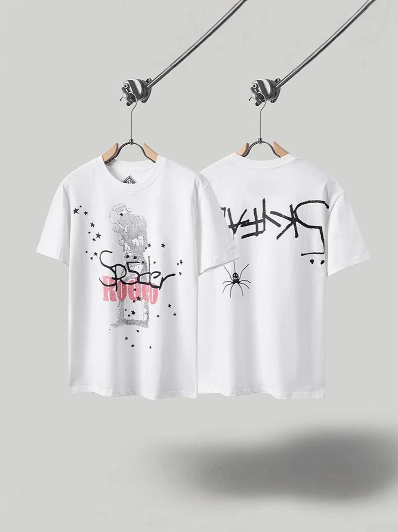 Travis Scott FW24 DAYS BEFORE RODEO Merch Star Print Pattern Short Sleeve Men's