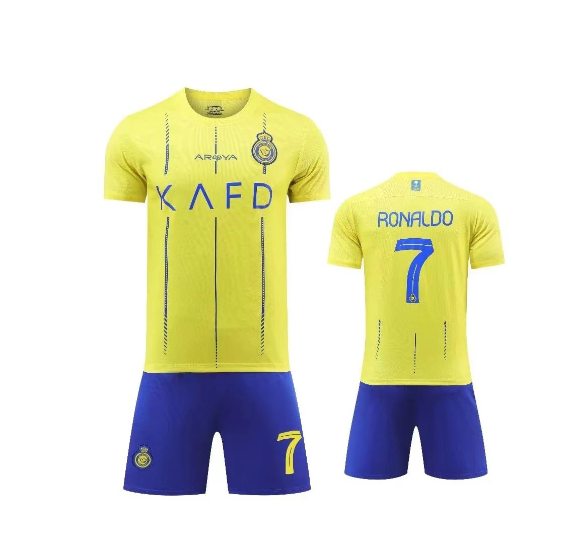 New Riyadh Victory Football Jersey No.7 Cristiano Ronaldo Jersey No.10 Mané Adult/Kids Unisex Set