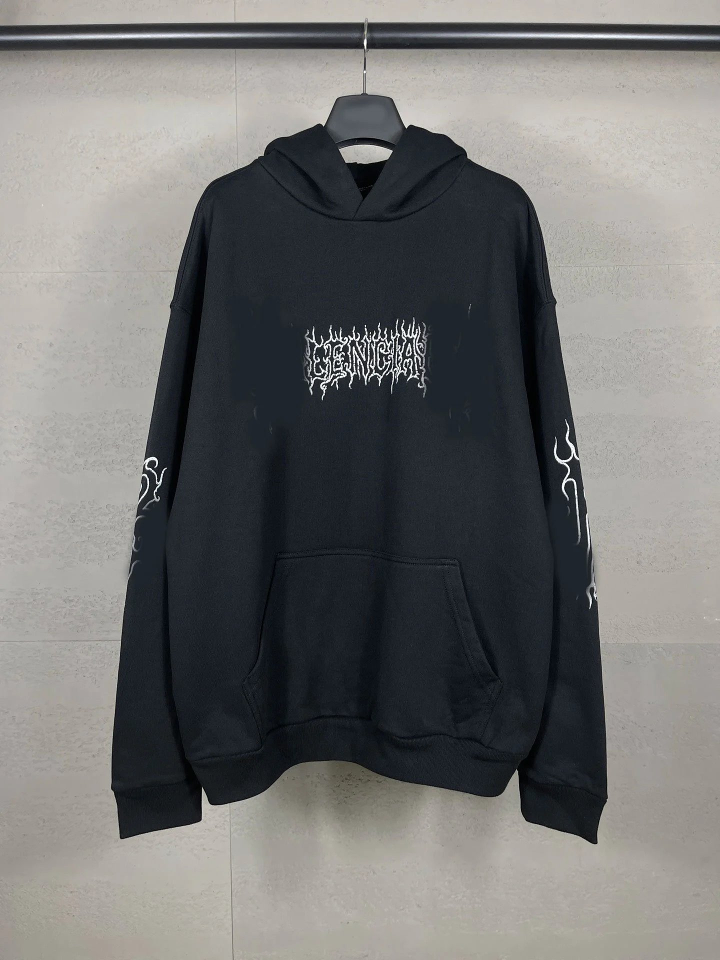 Balenciaga Flame Letter LOGO Destroy Print Hoodie Unisex Same Style Hoodie Trendy