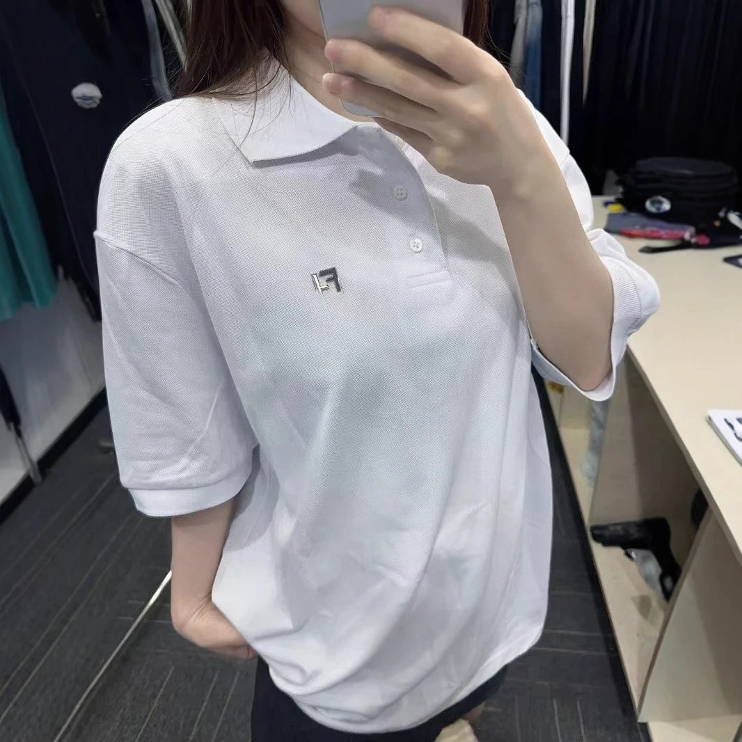 2025 New F Dior Hardware Double F Logo Polo Shirt Short Sleeve T-shirt