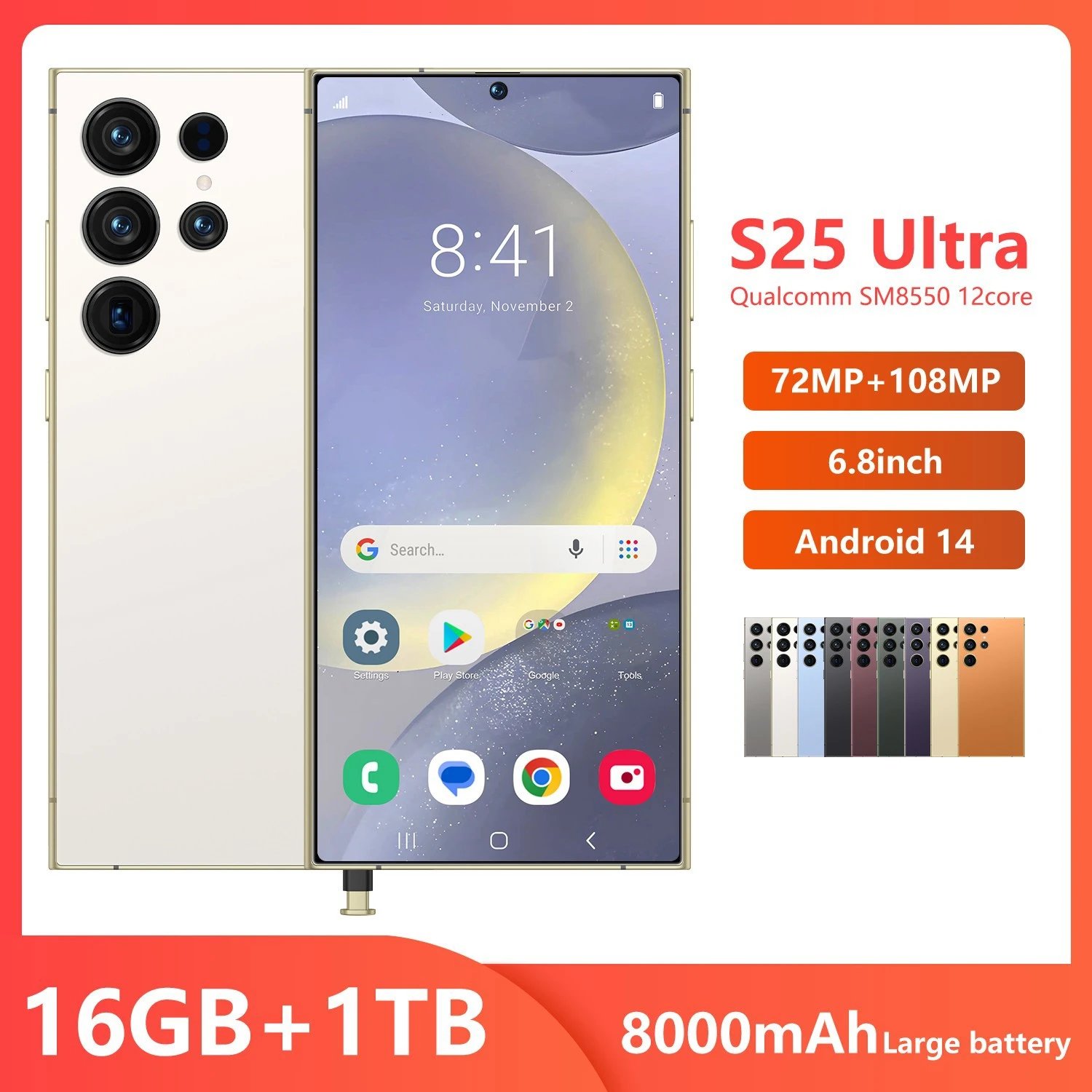 TK New 7.3 Large Screen S25 Ultra Smartphone 16+1TB