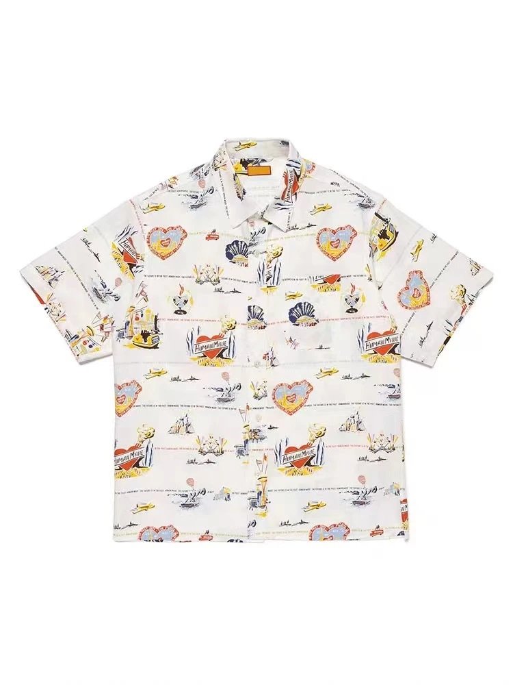 Human Made Full Print Graffiti Pattern Short Sleeve Shirt T-shirt Loose Unisex Couples