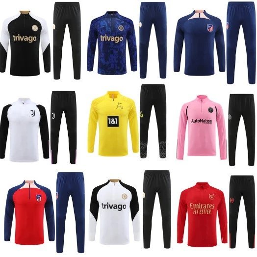 Chelsea Atlético Madrid Inter Miami Juventus balenciaga Long Sleeve Half Zip Training Suit Adult/Kids Jersey