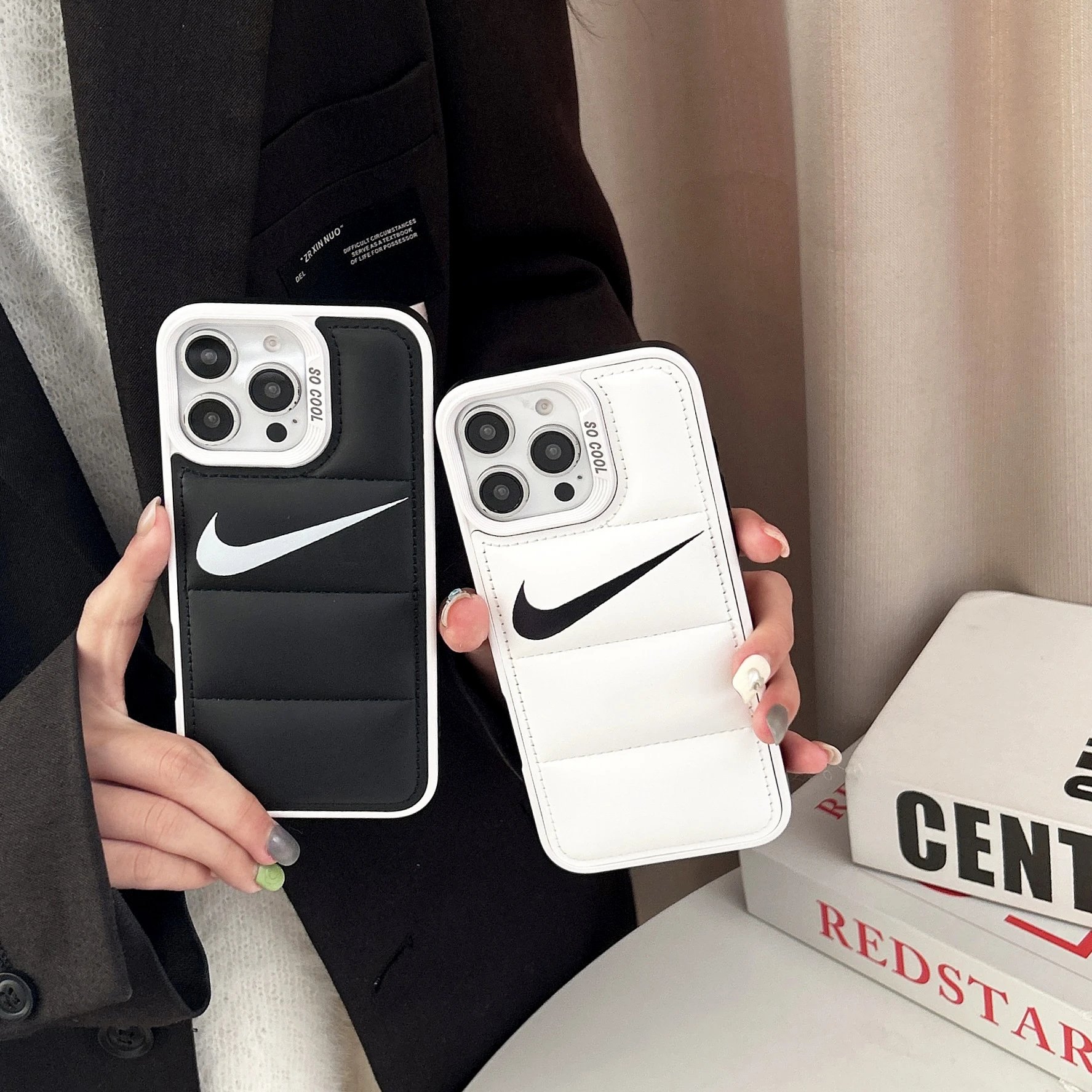 High Aesthetic Filled Down Jacket Apple 15 Pro Max Case Anti-Drop Simple 13 Couple 12