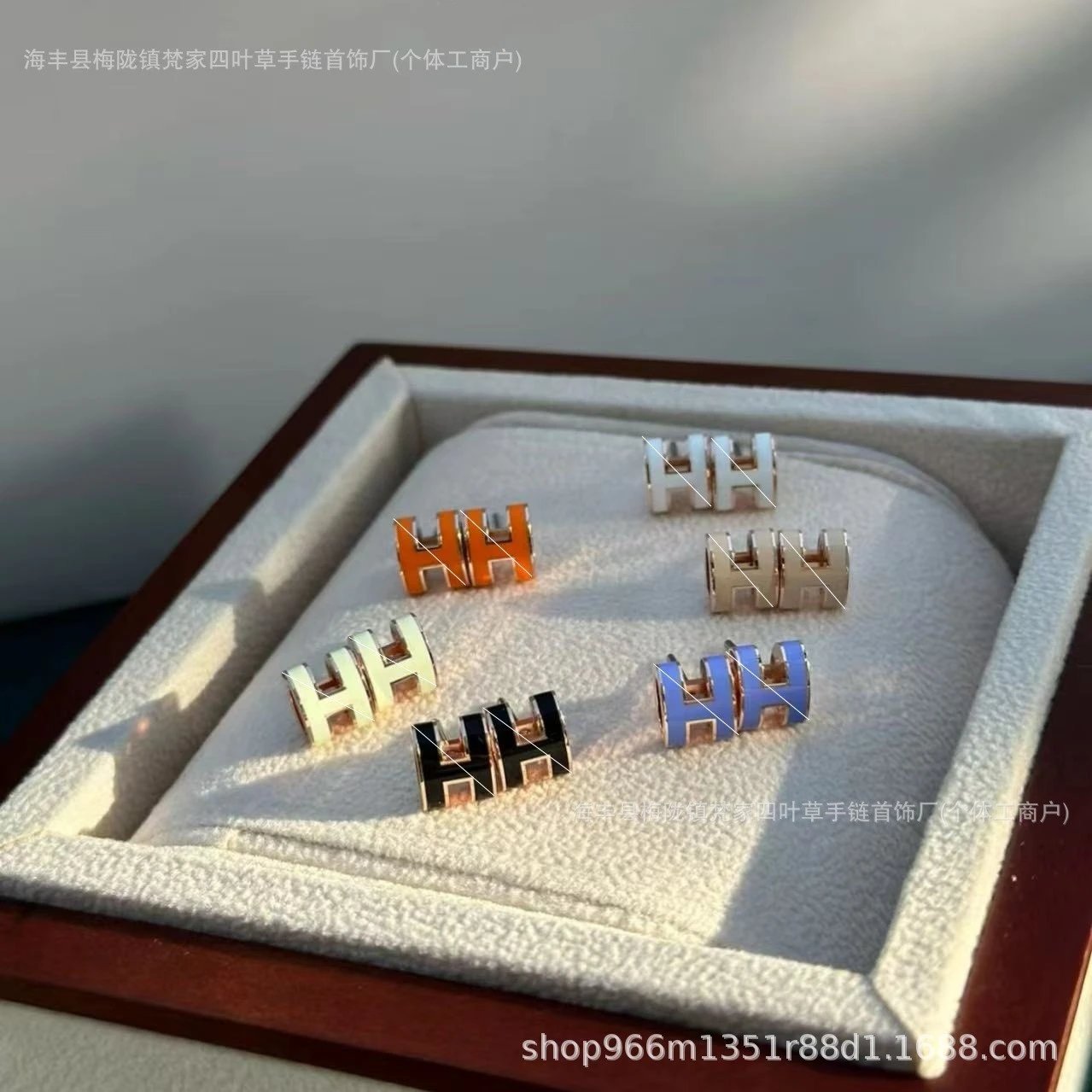 Hermès H Ear Studs for Women, Pop Mini and Large Size Enamel 18k Rose Gold Yellow Gold Letter Earrings, 925 Silver Ear Posts