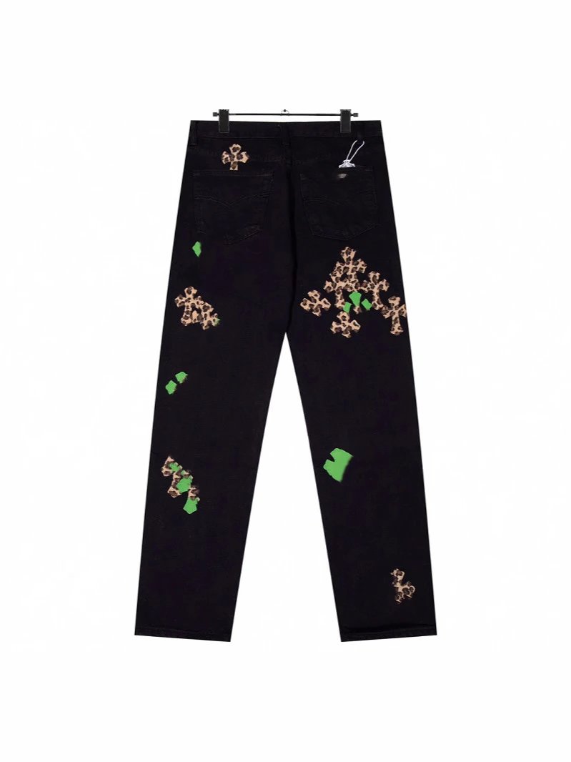 Chrome Hearts Limited Patch Leopard Print Cargo Jeans Unisex
