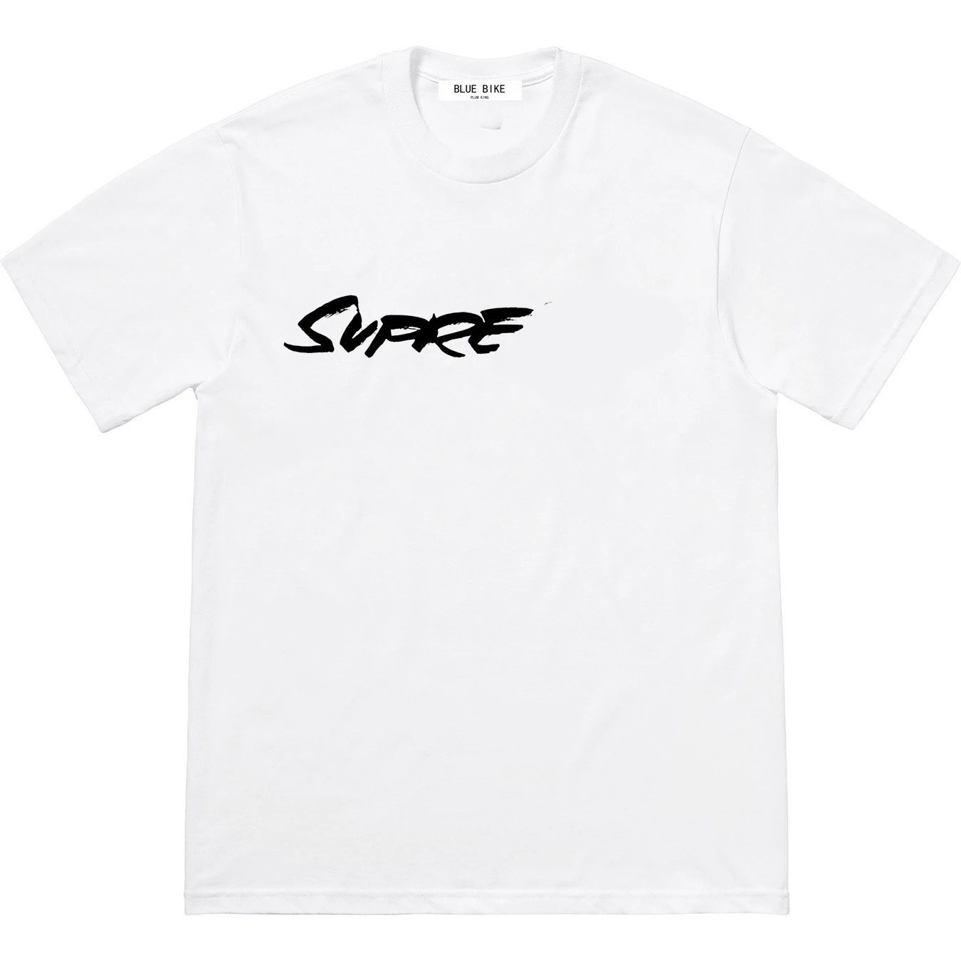 21SS Futura Logo Cursive Font Short Sleeve Artist Graffiti Loose Round Neck Unisex Couples