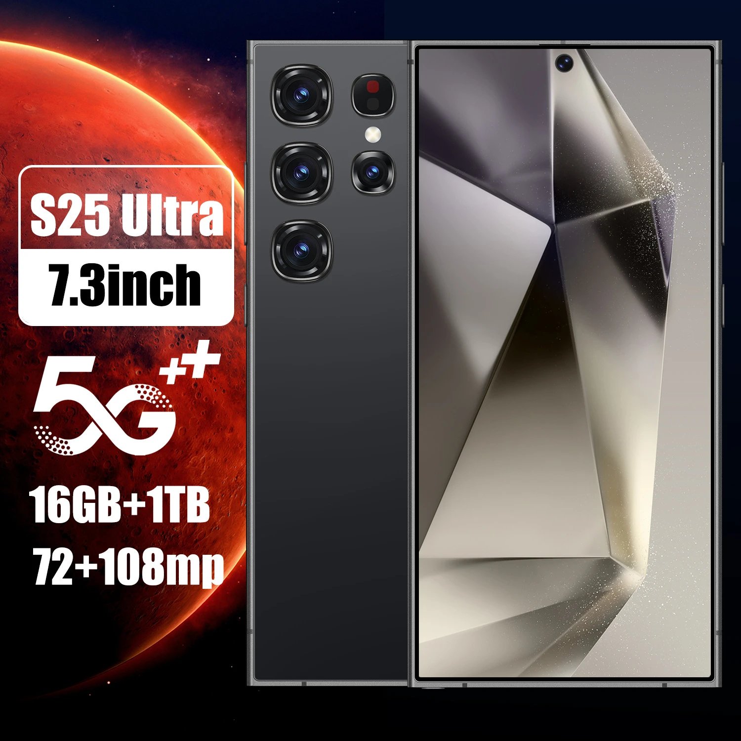 New Phone S25 Ultra 16+1TB Built-in Pen Punch-Hole Screen High-End Android Smart 4G Phon