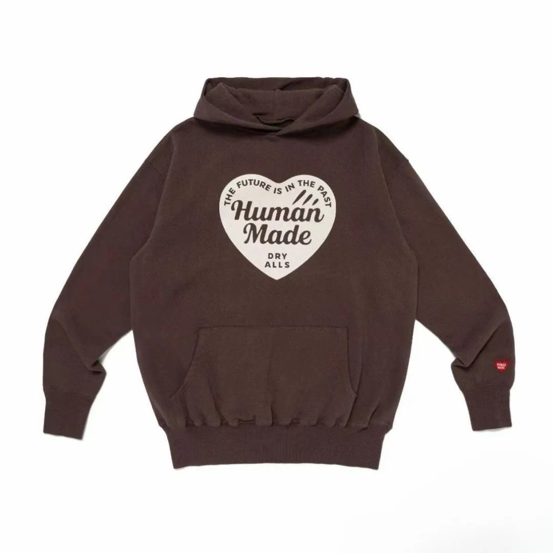 2025 Human Made heart pattern hooded sweatshirt loose casual couple outfit