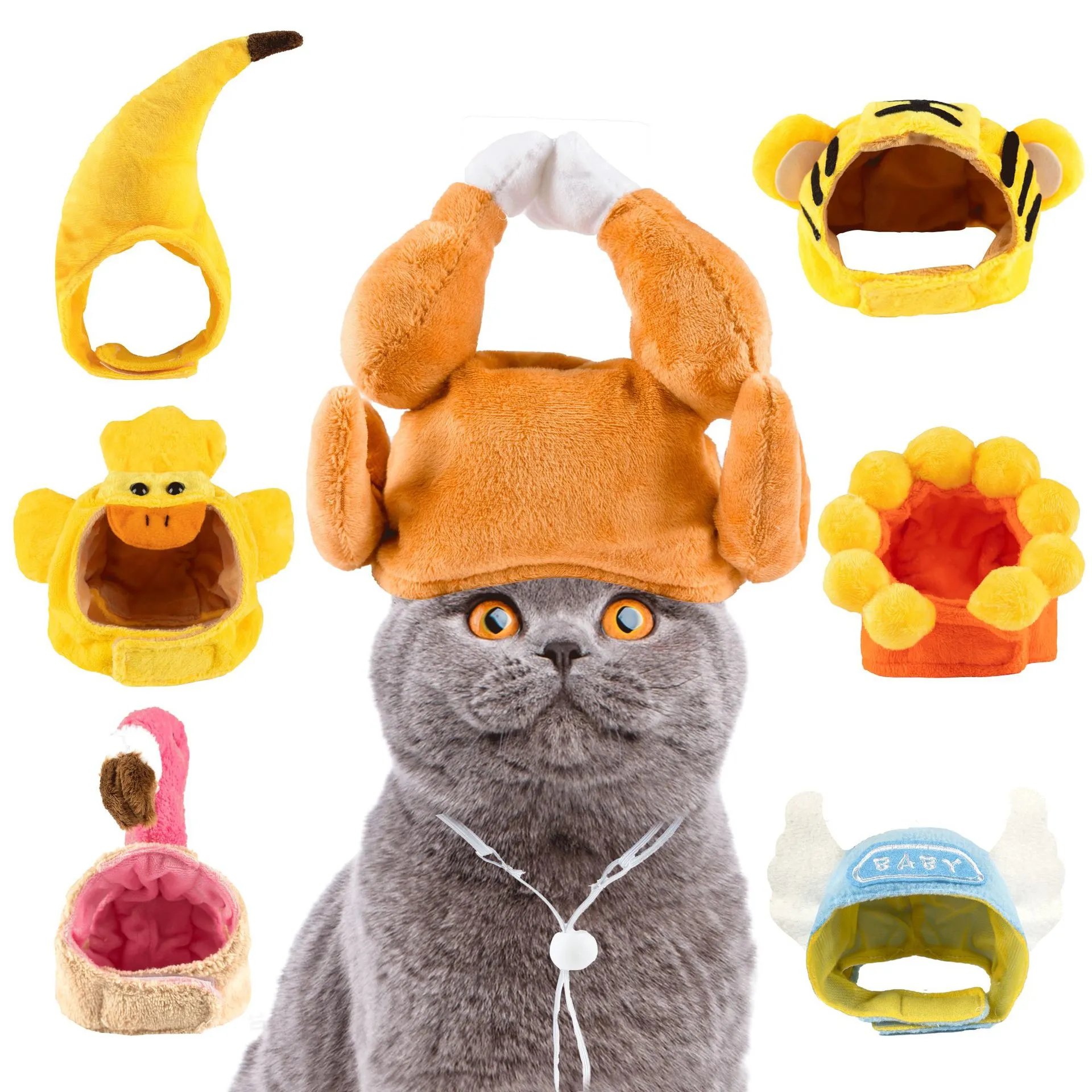 Pet Sunflower Hat Dog Cat Banana Headband Cat Hood Teddy French Bulldog Dog Supplies