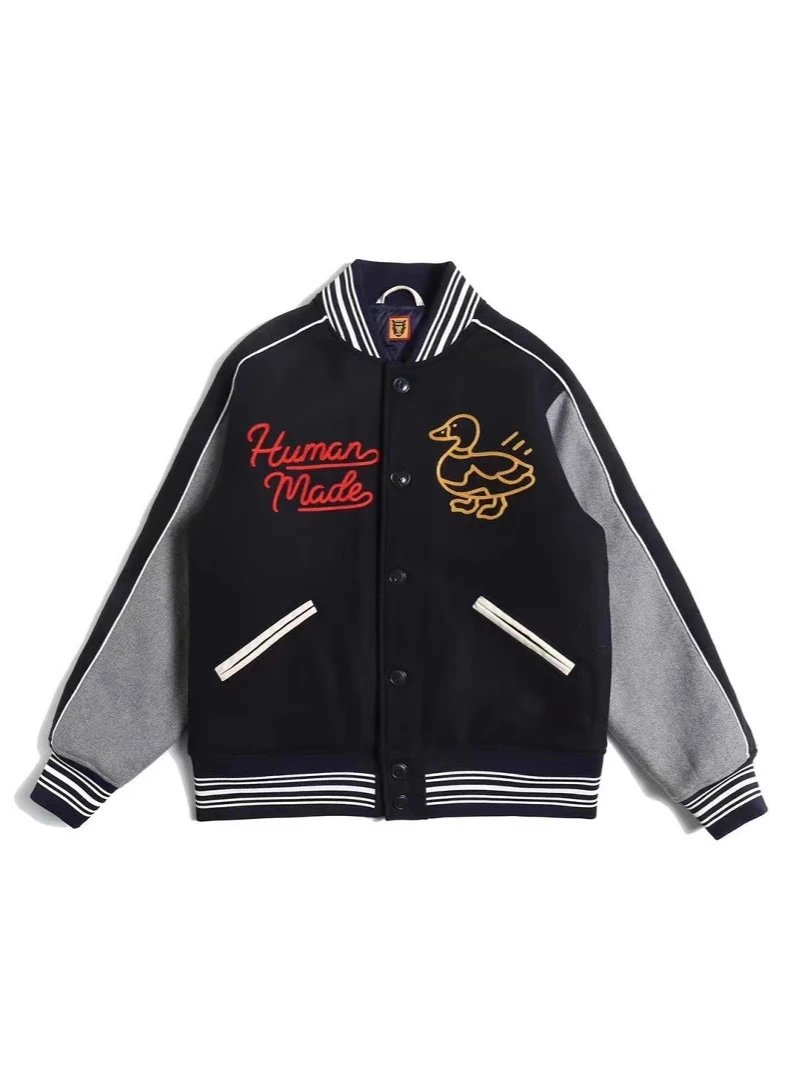 Vintage HUMAN MADE Heart Baseball Jacket Unisex Season Duck Tiger Embroidery