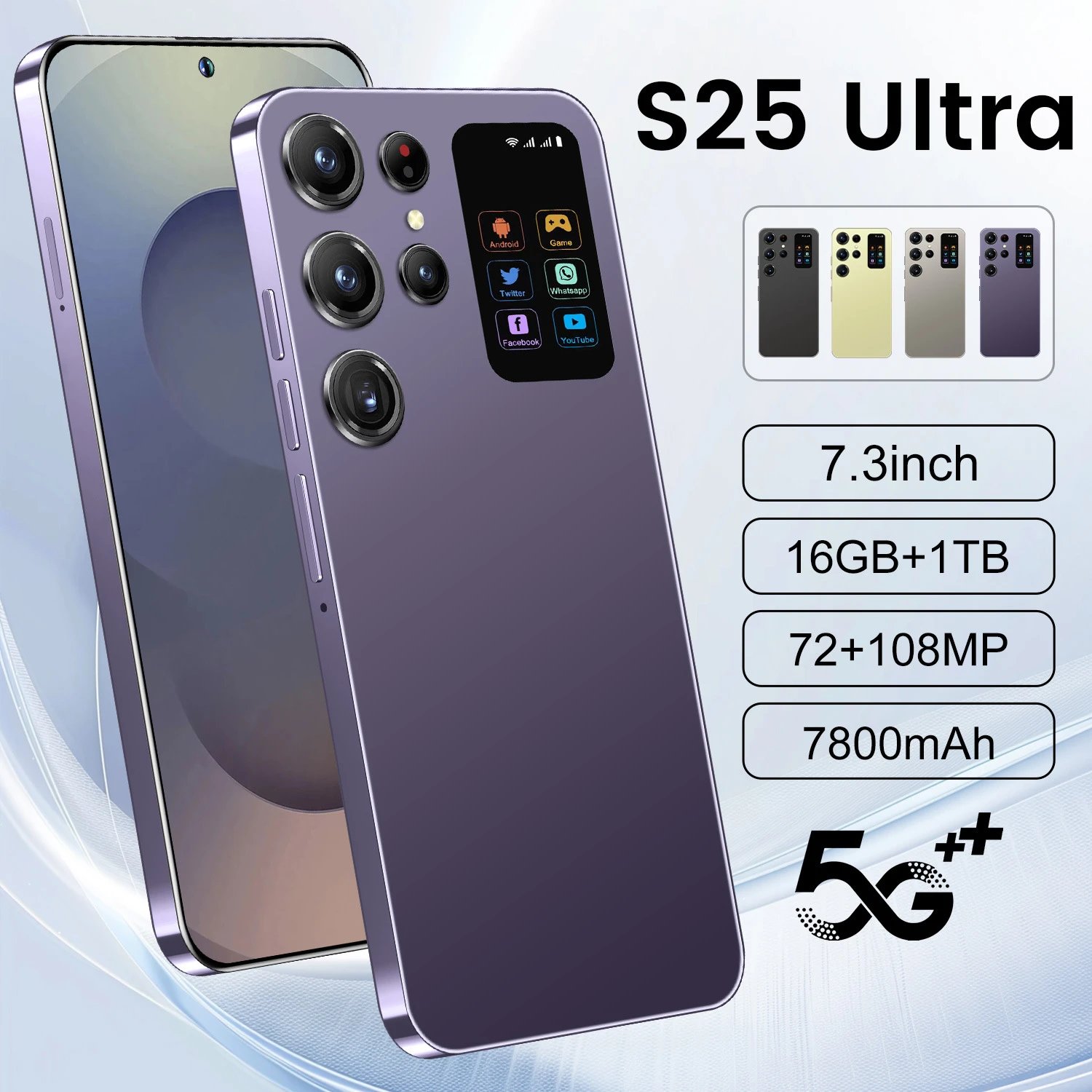 Phone New S25 Ultra 16+1TB Punch-Hole 7.3 Inch Large Screen Smartphone
