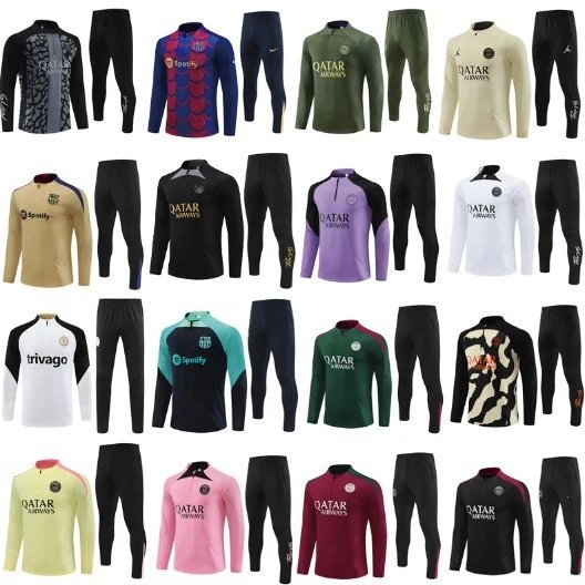 Chelsea Inter Milan balenciaga Real Madrid Barcelona Half Zip Training Suit Set Kids Football Jersey