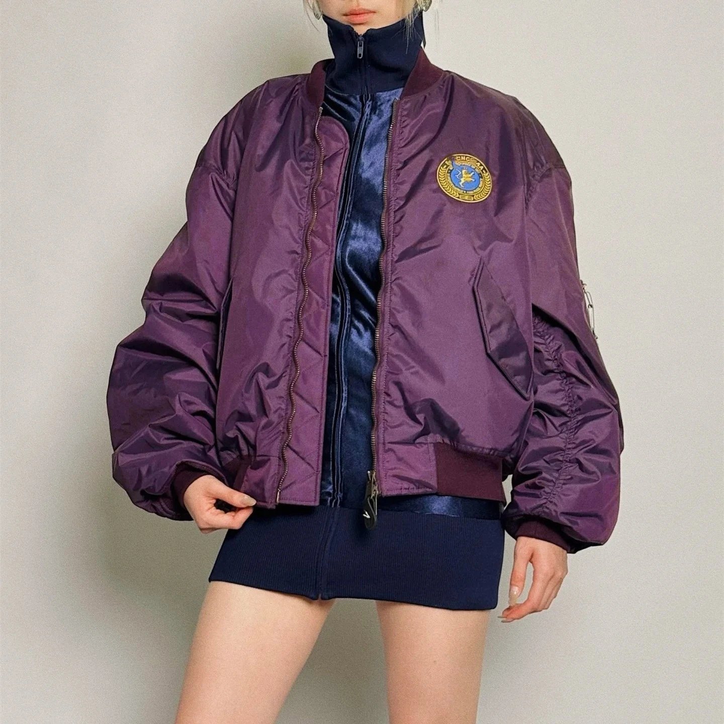 Balenciaga Manchester United Collaboration Yang Chaoyue Same 25SS Badge Embroidery Pilot Jacket Quilted Unisex
