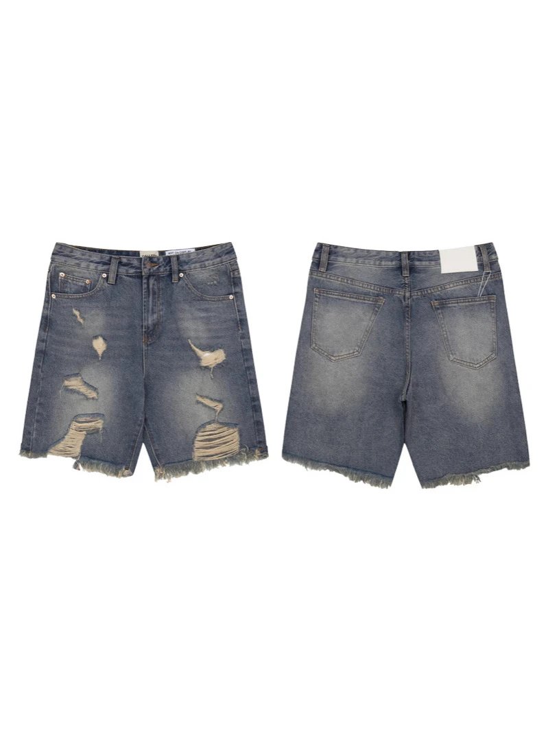Gallery Dept New Ripped Destroyed Washed Denim Shorts