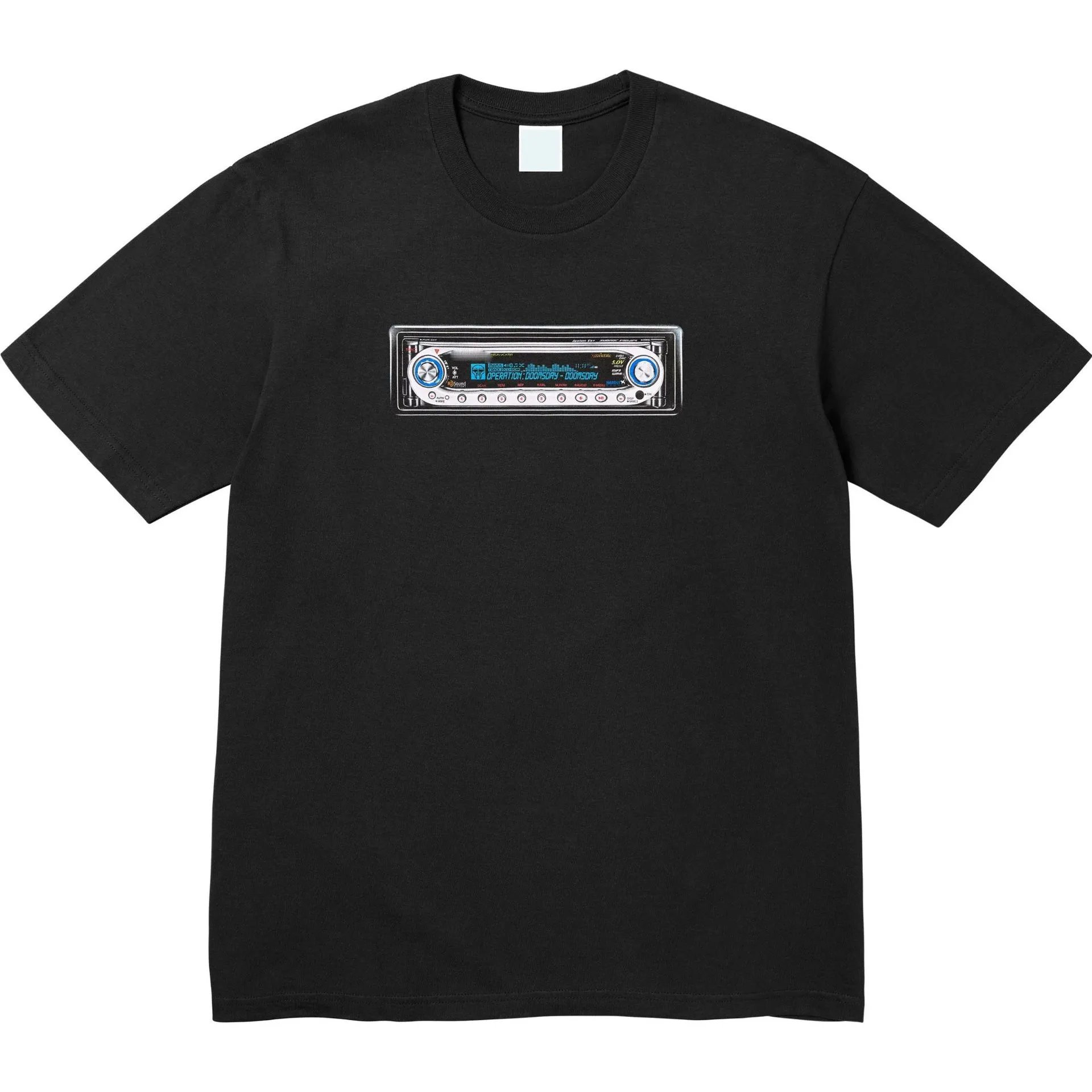 SS25 Receiver Tee Chest Badge Radio Pattern Round Neck Short Sleeve T-shirt Unisex