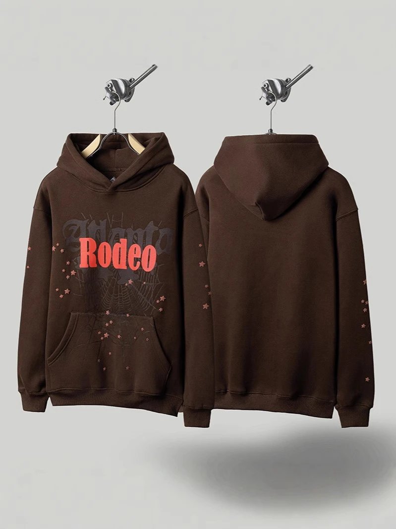 Travis Scott FW24 DAYS BEFORE RODEO Merch Spider Web Print Hoodie