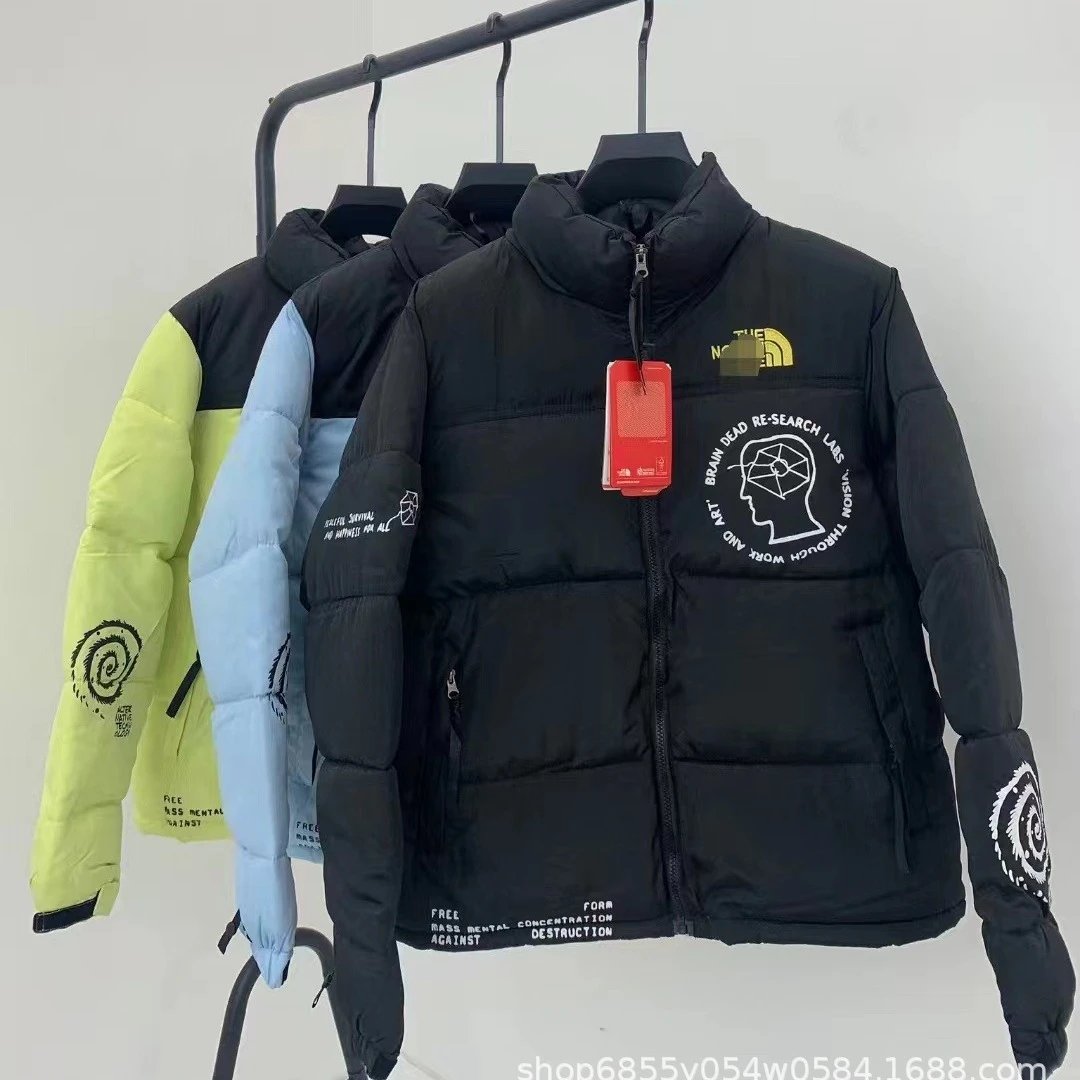 North America 1996 High Version Print Series Cotton Jacket Unisex Stand Collar Couple Thick Warm Travel Jacket