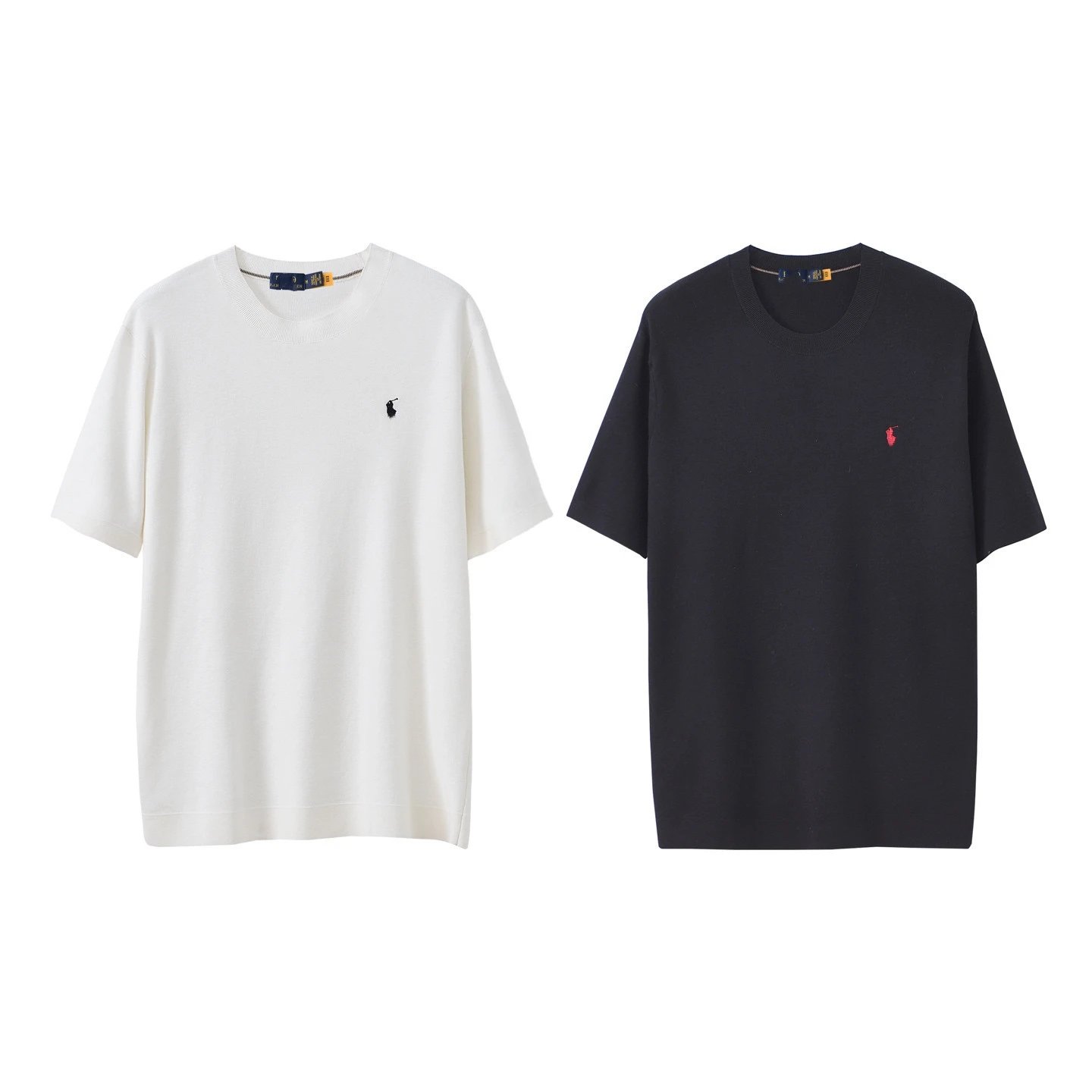 New RL Ralph Lauren Pony Embroidery Small Label Classic Basic Unisex Round Neck Short Sleeve T-shirt