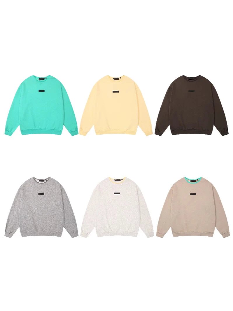 FOG ESSENTIALS Letter Pullover Round Neck Hoodie Loose Casual Couple Outfit Hooded Sweatshirt