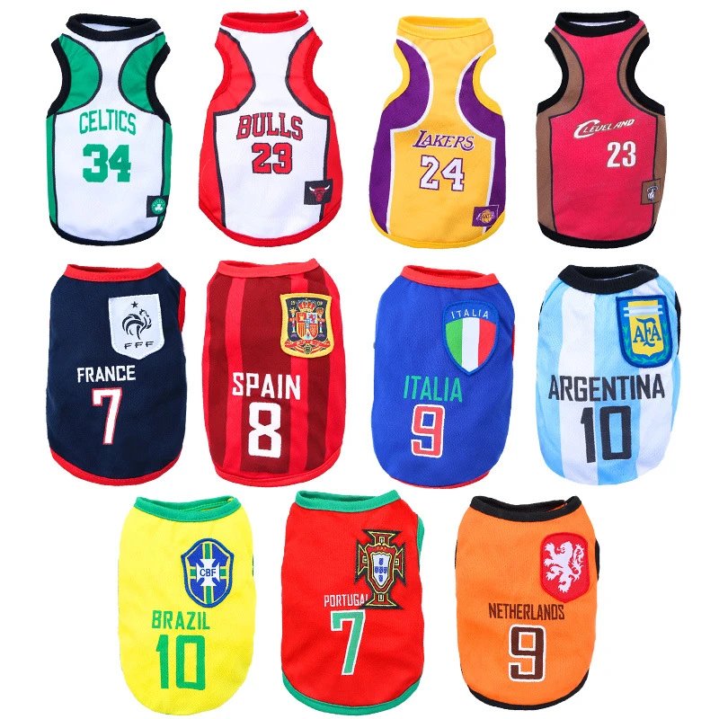 Pet Large Small Medium Dog Dog Cat Vest World Cup Jersey Basketball Dog Apparel Cat Supplies Clothing
