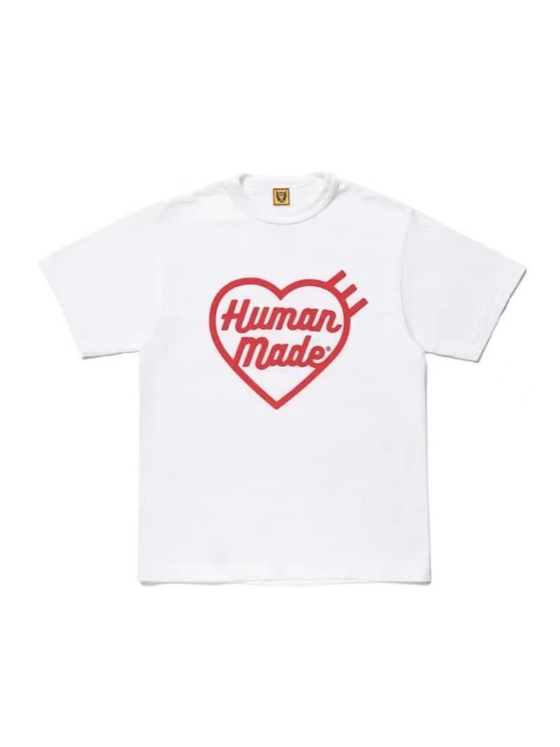 Human Heart Letter Bamboo Cotton Short Sleeve T-shirt Loose Unisex Couples