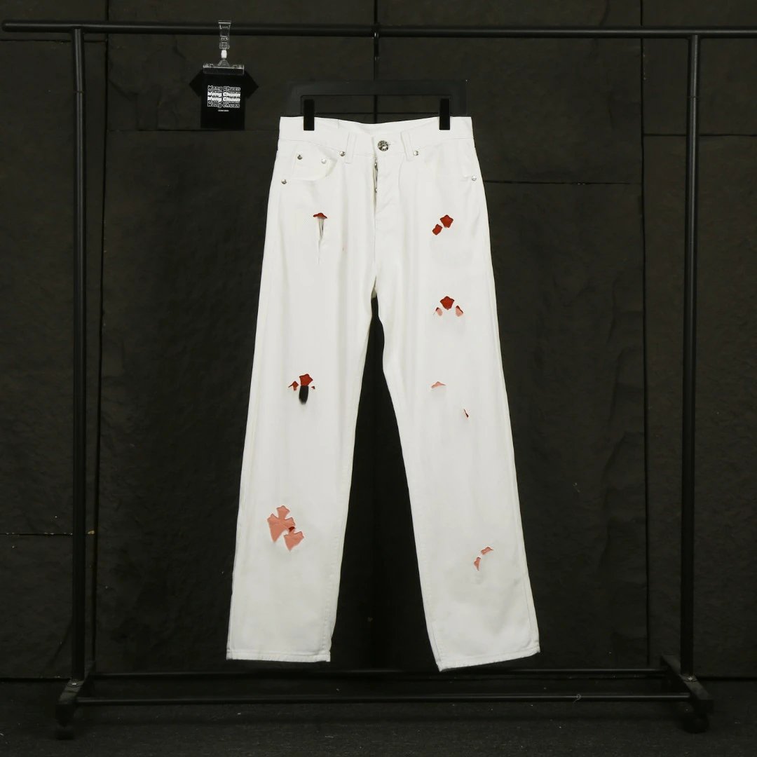 2025 Chrome Hearts Colorful Patch Embroidery Loose Casual Pants Unisex