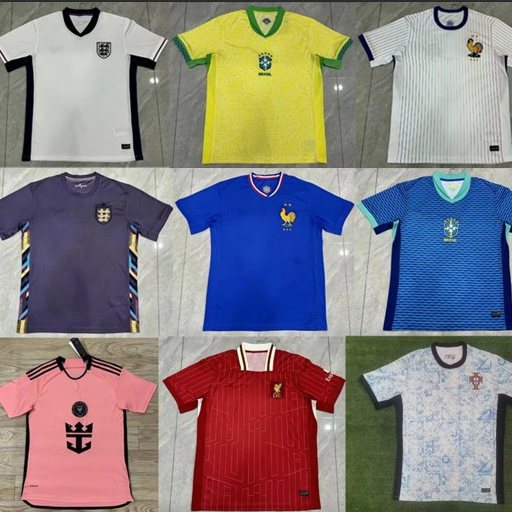 National Team Brazil France Portugal England Belgium Argentina Home/Away Football Jersey