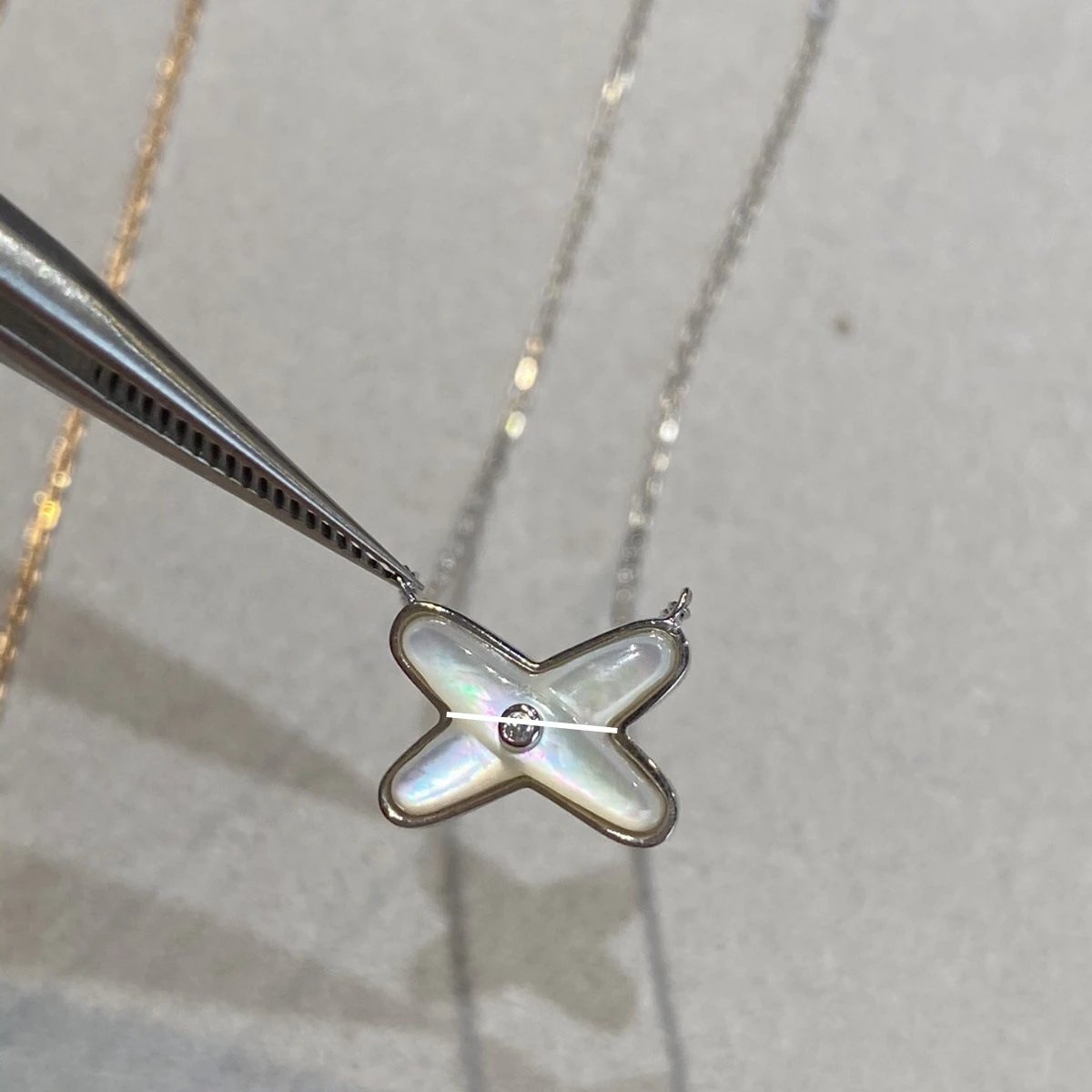 Chaumet Mei Huan Yuan Plated 18K Rose Gold Cross Bracelet, Diamond-studded Double Chain Bracelet, Goddess Day Gift