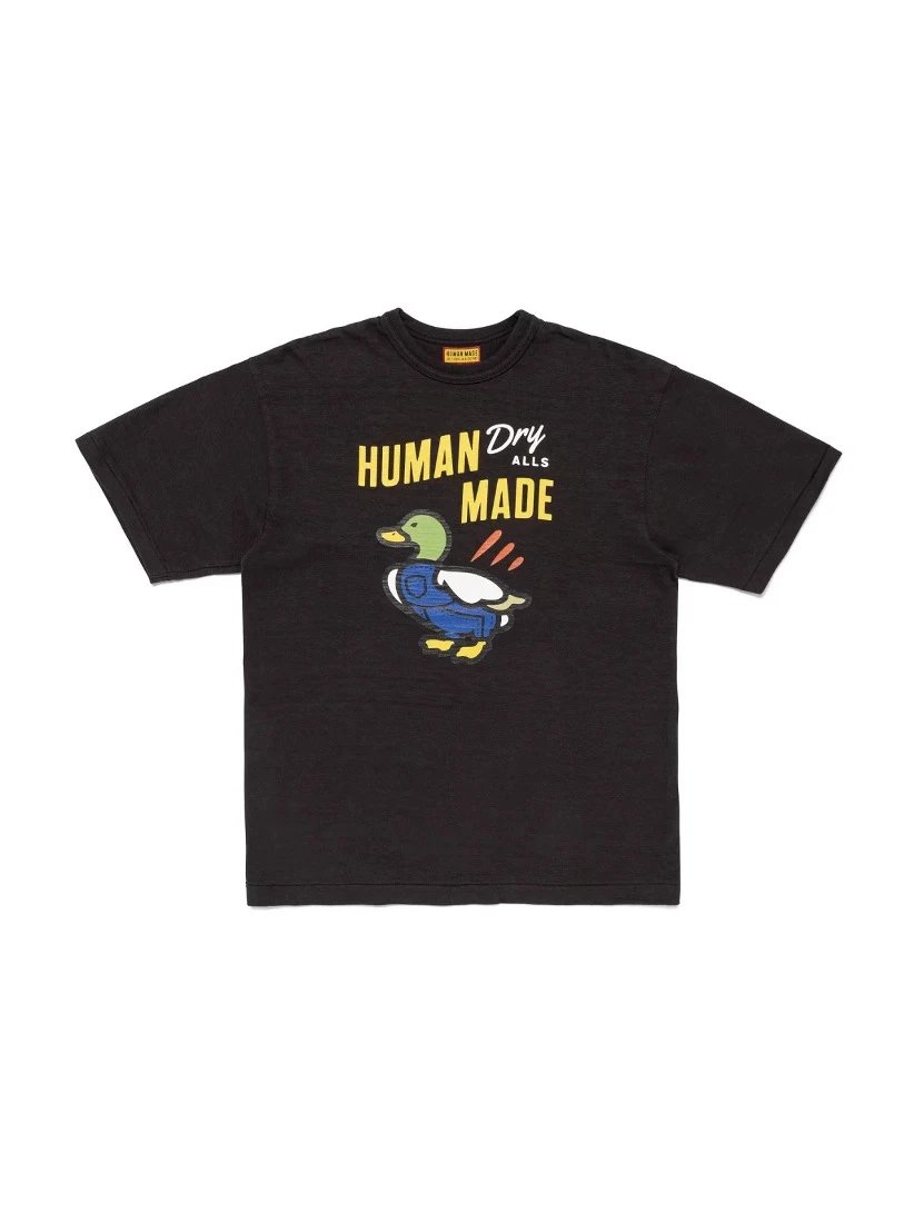 Human New Duck Pattern Bamboo Cotton Short Sleeve T-shirt Loose Unisex Couples