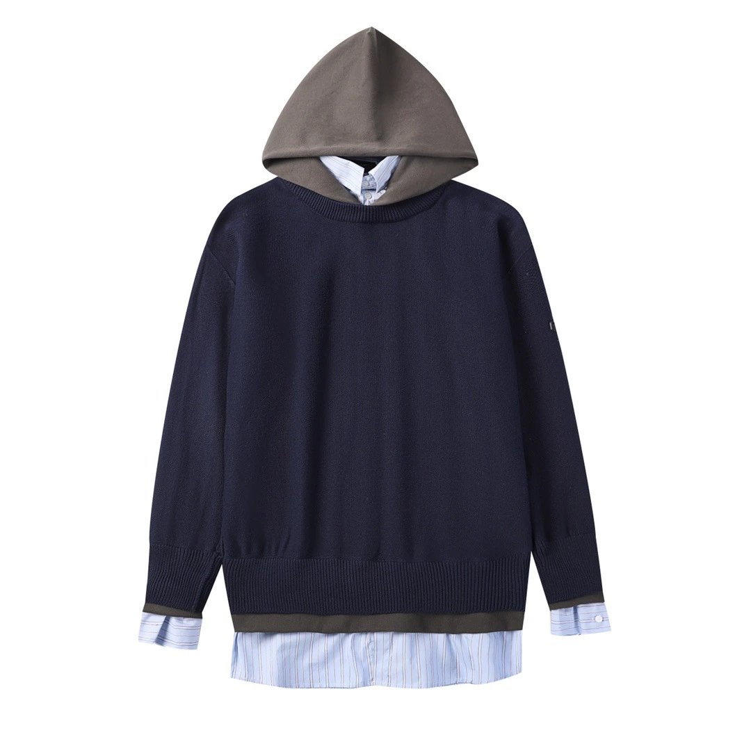 New style Balenciaga celebrity Hu Bing same style heavy work style fake three-piece shirt spliced sweatshirt