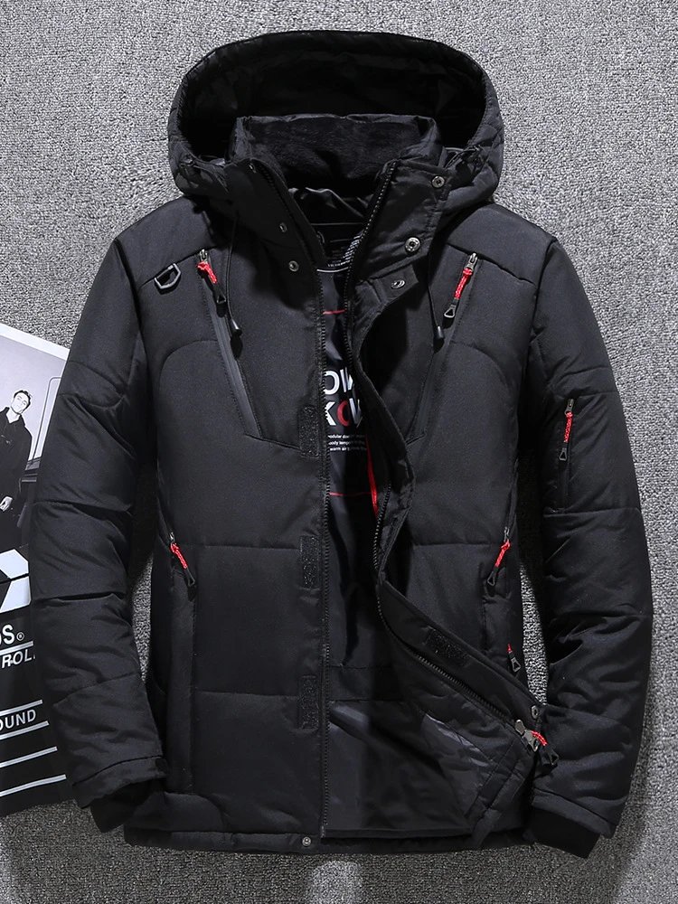 Men's Short Winter Casual Outdoor Thick Hooded Winter Outerwear