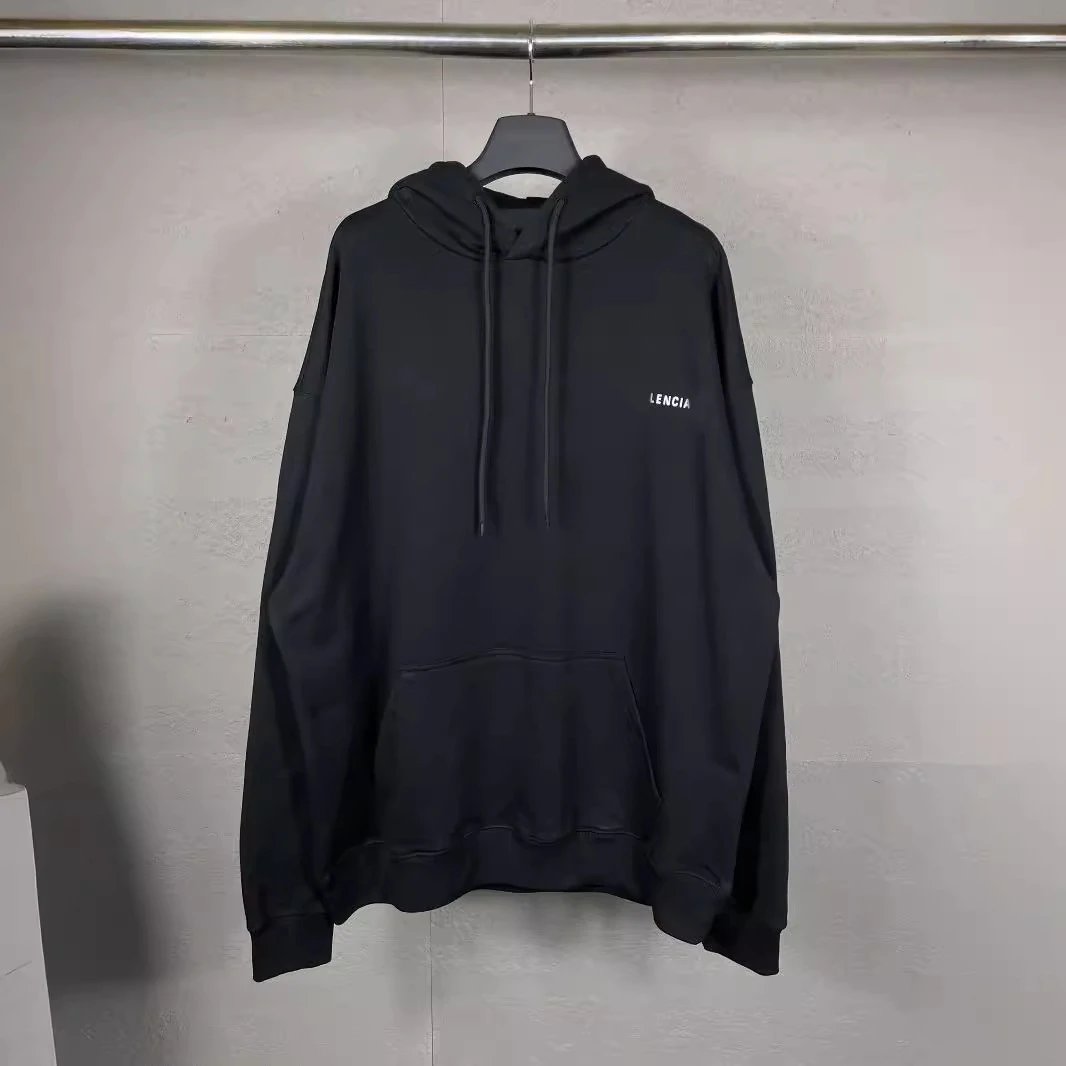 Balenciaga classic style front and back classic letter print hooded sweatshirt loose casual men's and women's hoodie couple