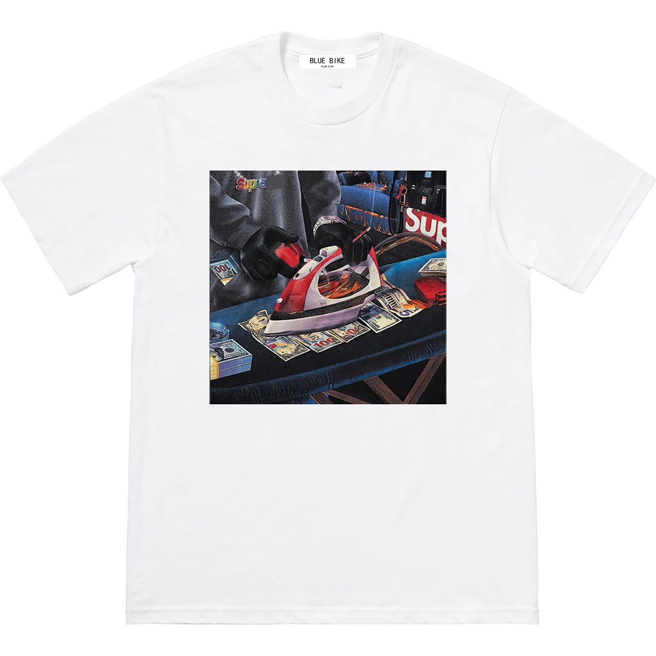 2022 Gas Tee Cartoon Pattern Heat Transfer Iron Dollar Bill Short Sleeve T-shirt Unisex Couples Trendy Loose