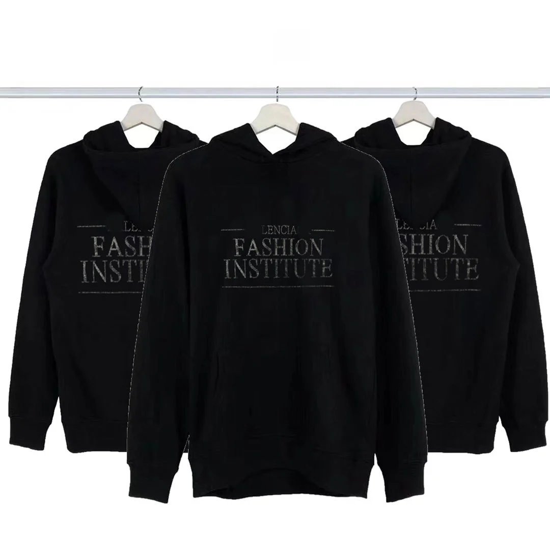 Balenciaga fashion college hot drill hooded sweatshirt loose casual men's and women's hoodie couple style